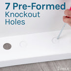 Tehila Standard Freestanding White Utility Sink with Black Legs, No Supply Lines