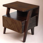 Rum Handcrafted Solid Wood Nightstand