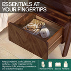 Rum Handcrafted Solid Wood Nightstand