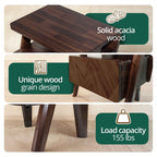 Rum Handcrafted Solid Wood Nightstand