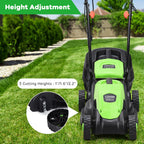 13 Inch Electric Push Lawn Corded Mower with Grass Bag