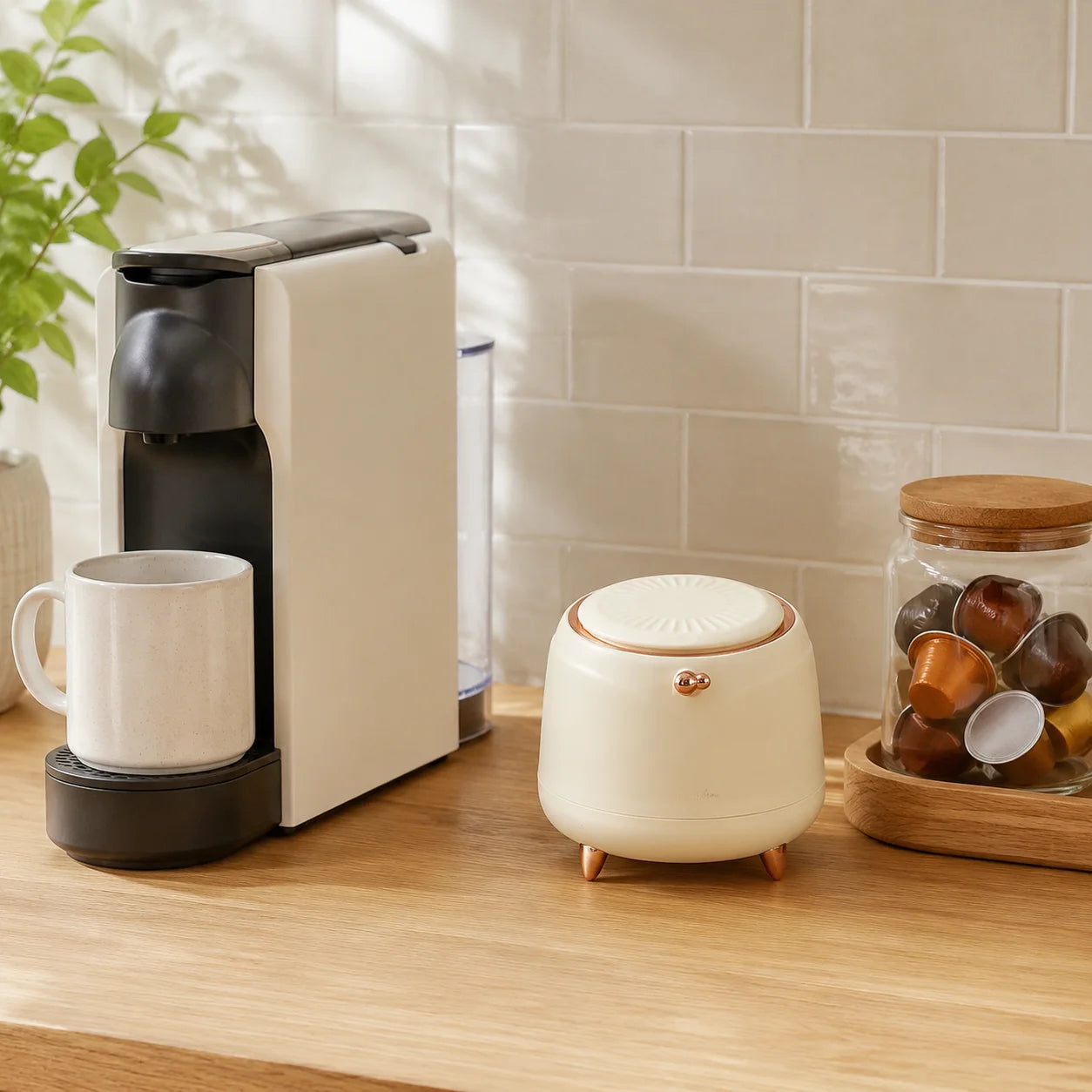 Mini Countertop Trash Can with Lid, Desktop Wastebasket
