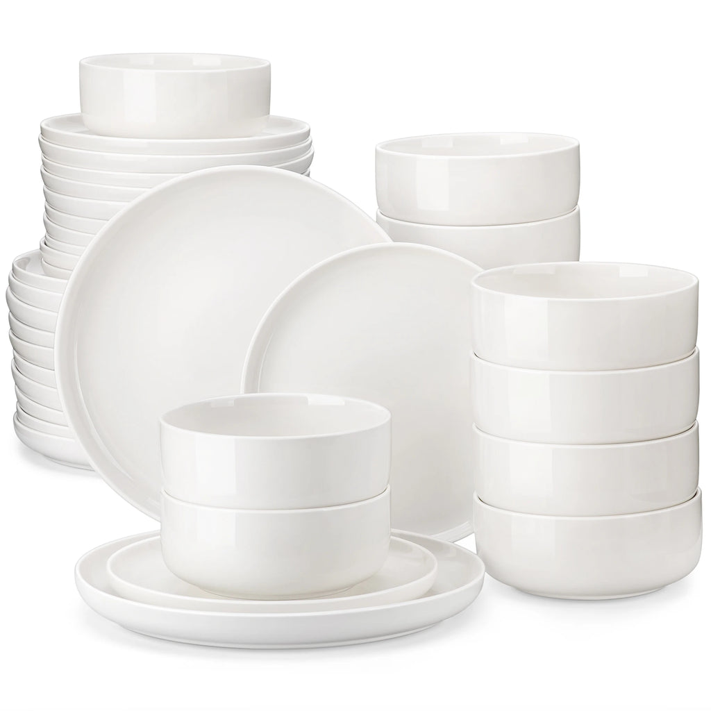 MALACASA 18/36-Piece Ceramic Plate Porcelain Dinnerware Set