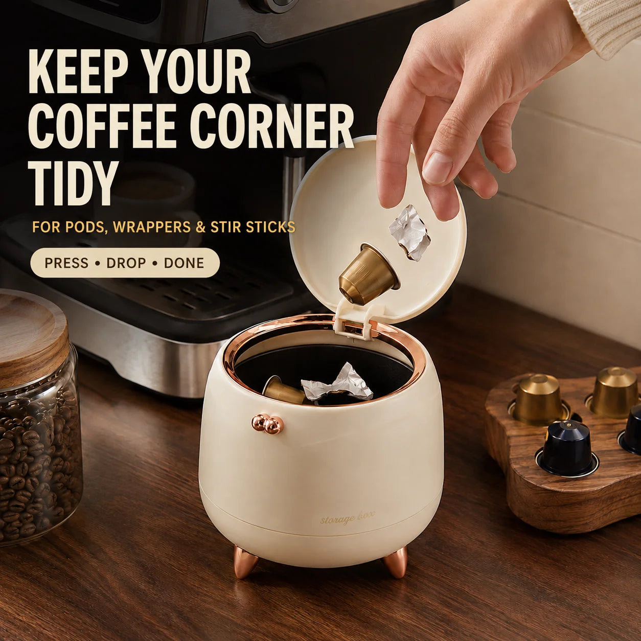 Mini Countertop Trash Can with Lid, Desktop Wastebasket