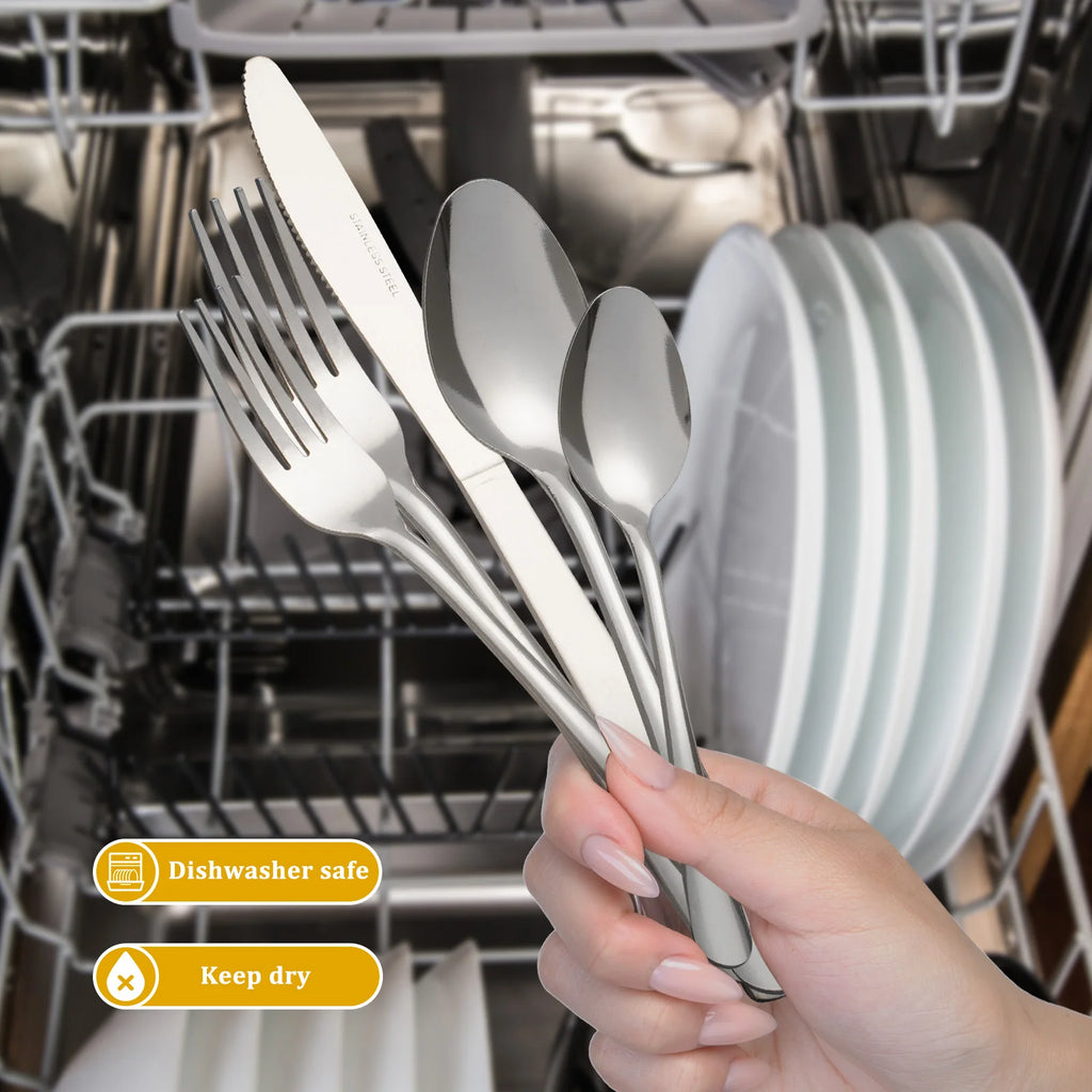 60Pcs Stainless Steel Flatware Set Service for 12