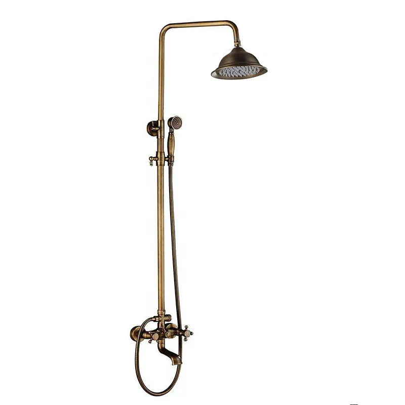 Classic Antique Brass Bathroom Shower Faucet Set Bathtub Shower