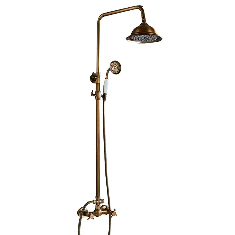 Classic Antique Brass Bathroom Shower Faucet Set Bathtub Shower
