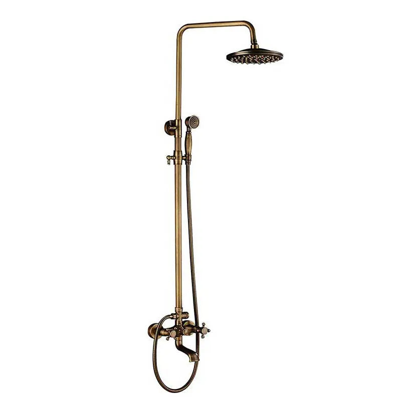 Classic Antique Brass Bathroom Shower Faucet Set Bathtub Shower