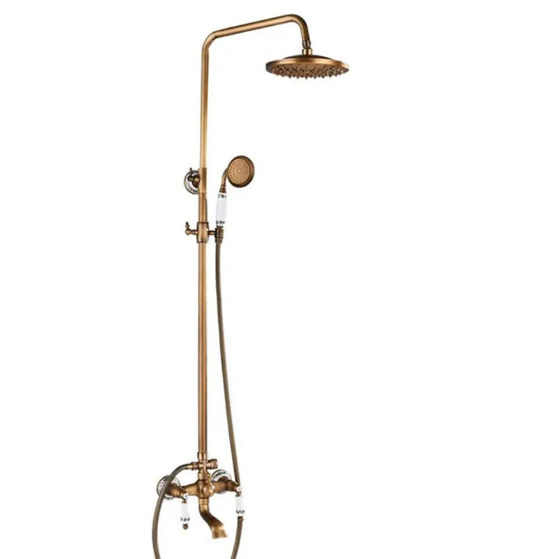 Classic Antique Brass Bathroom Shower Faucet Set Bathtub Shower