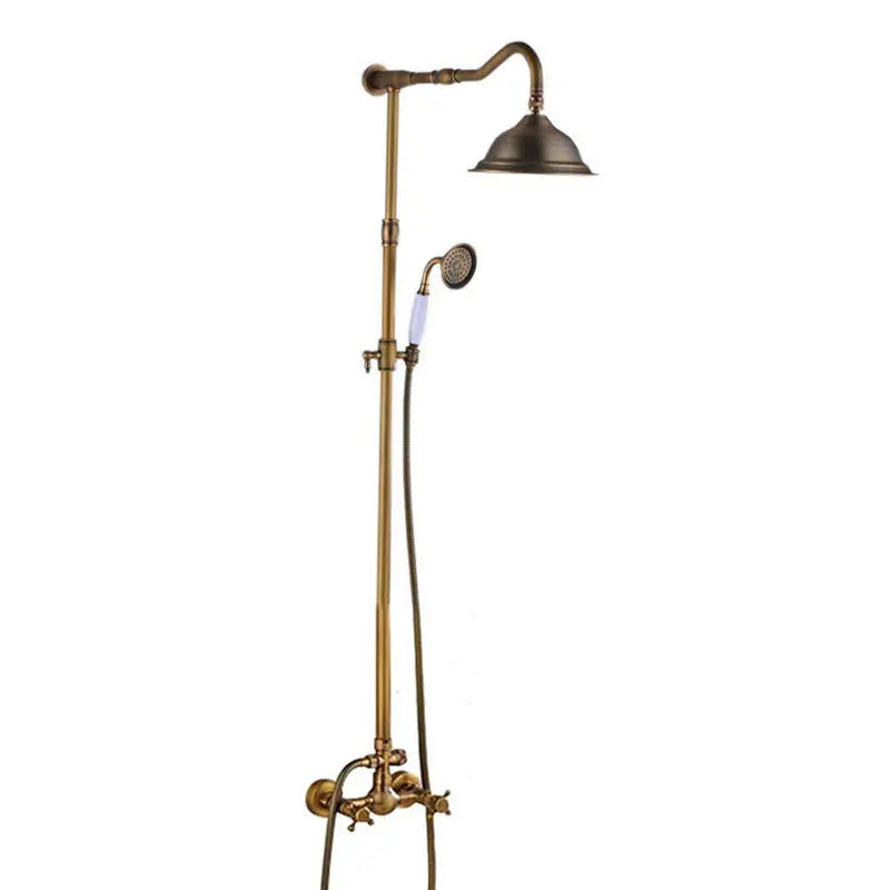 Classic Antique Brass Bathroom Shower Faucet Set Bathtub Shower