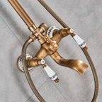Classic Antique Brass Bathroom Shower Faucet Set Bathtub Shower