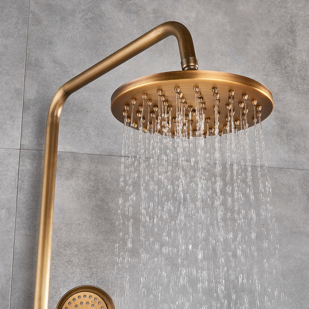 Classic Antique Brass Bathroom Shower Faucet Set Bathtub Shower