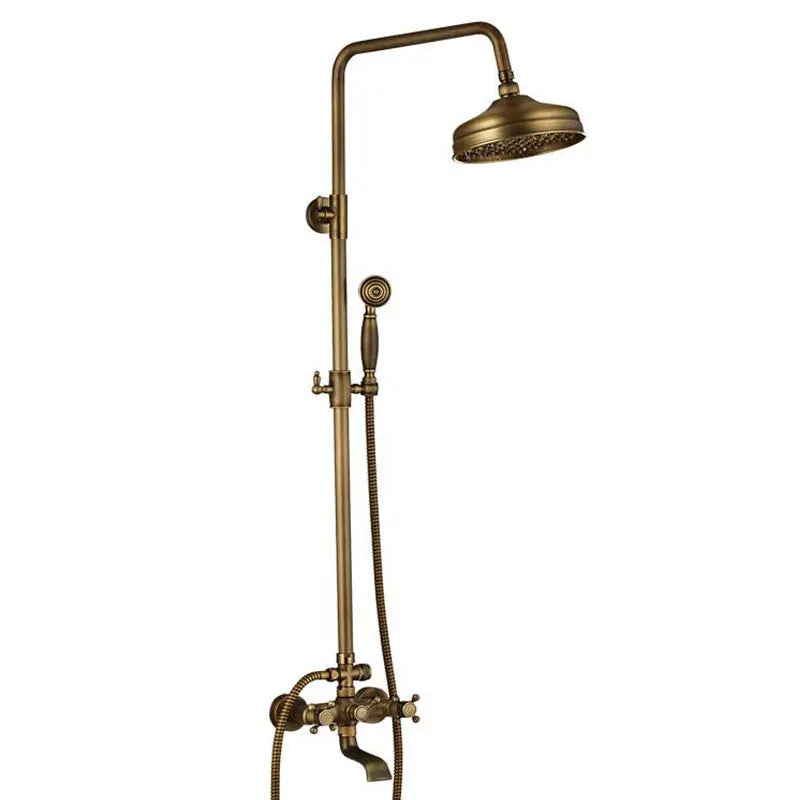 Classic Antique Brass Bathroom Shower Faucet Set Bathtub Shower