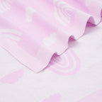 Rainbow Lilac Jacquard Knit Baby Blanket
