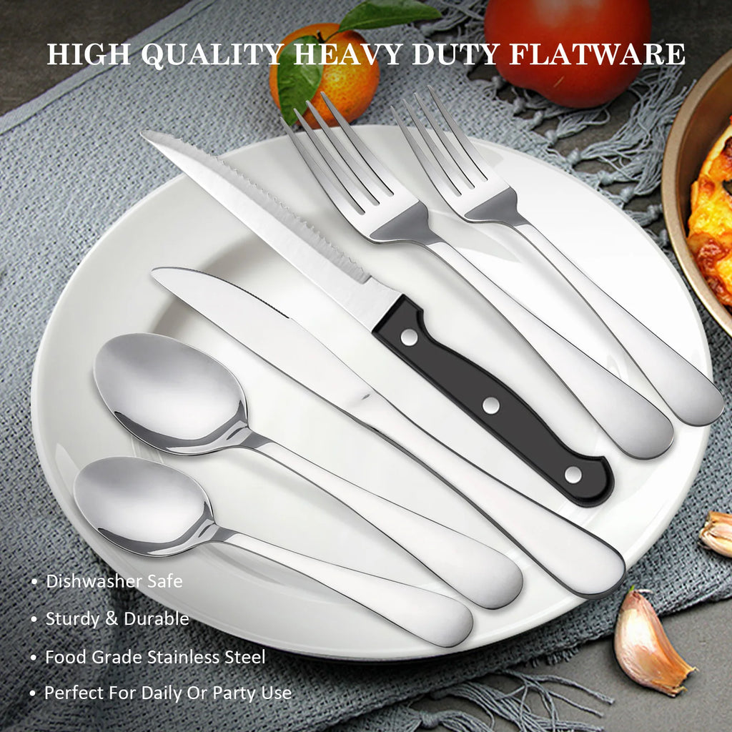 48Pcs Stainless Steel Cutlery Set Steak Knives