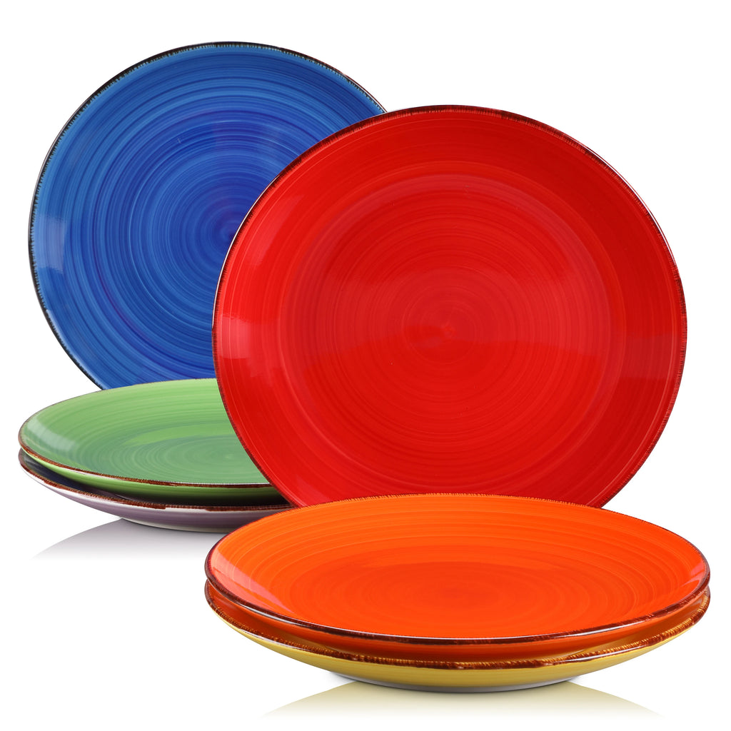 6/12 Piece Multicolour 10.4 inch Dinner Plate Set