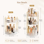 2 Tier 3 Tier Rotating Makeup Organizer 360 Degree Cosmetic Storage Rack
