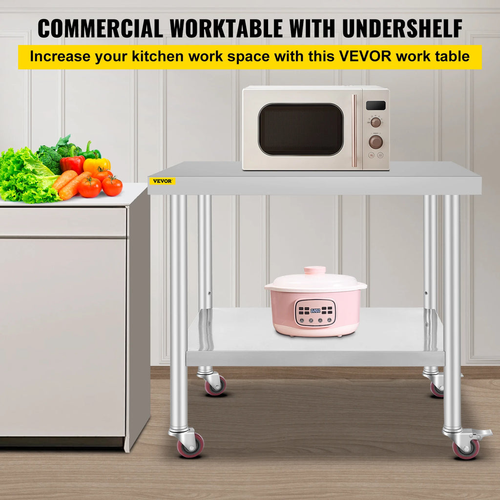 SucceBuy Stainless Steel Kitchen Prep Table