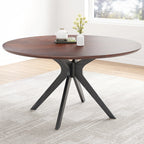 Round Natural Wood Dining Table for Living Room