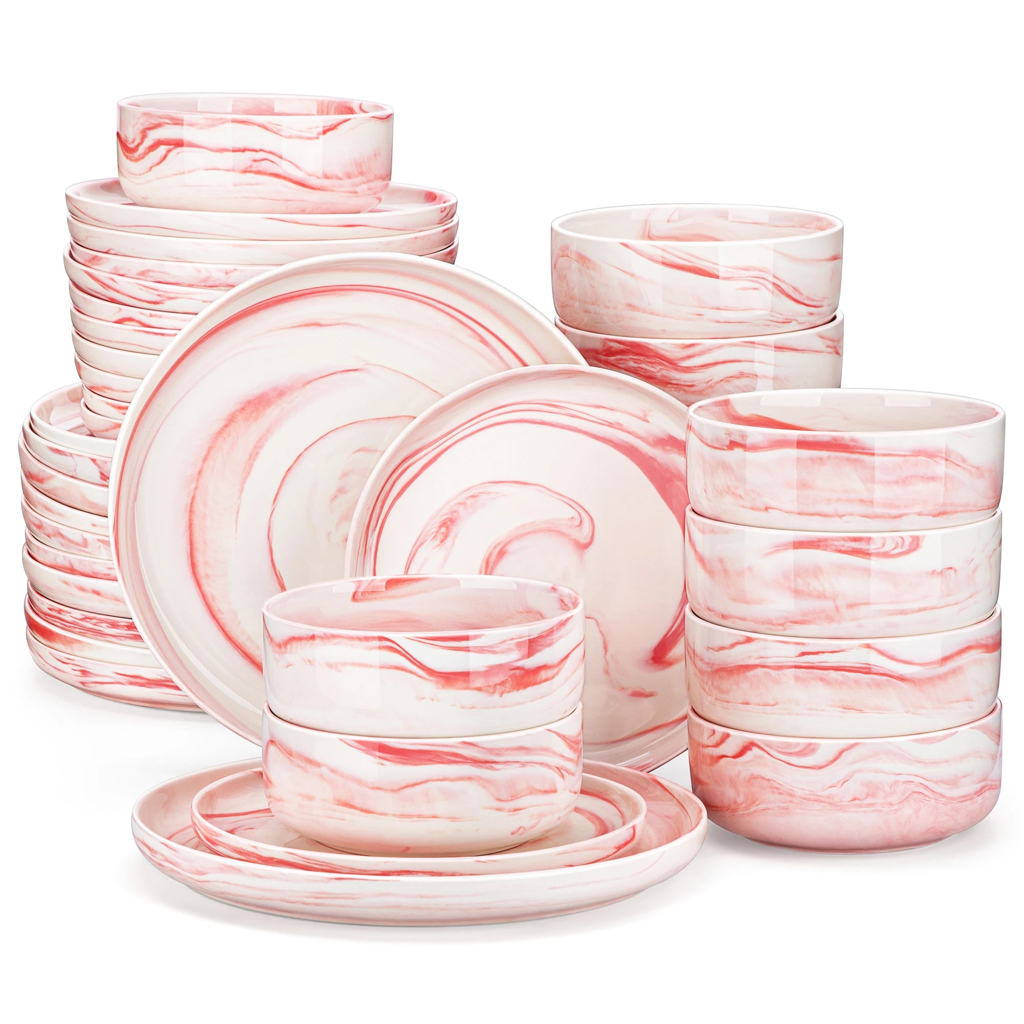 MALACASA 18/36-Piece Ceramic Plate Porcelain Dinnerware Set