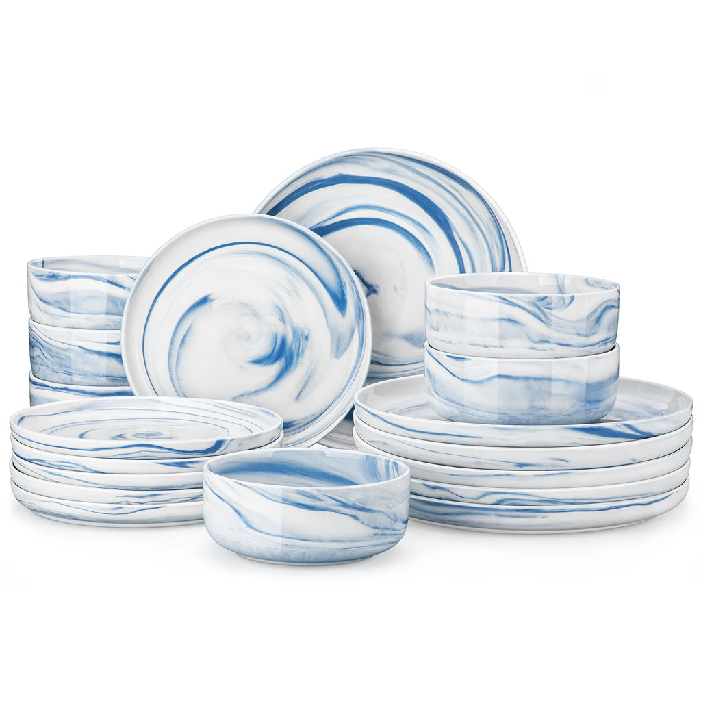 MALACASA 18/36-Piece Ceramic Plate Porcelain Dinnerware Set