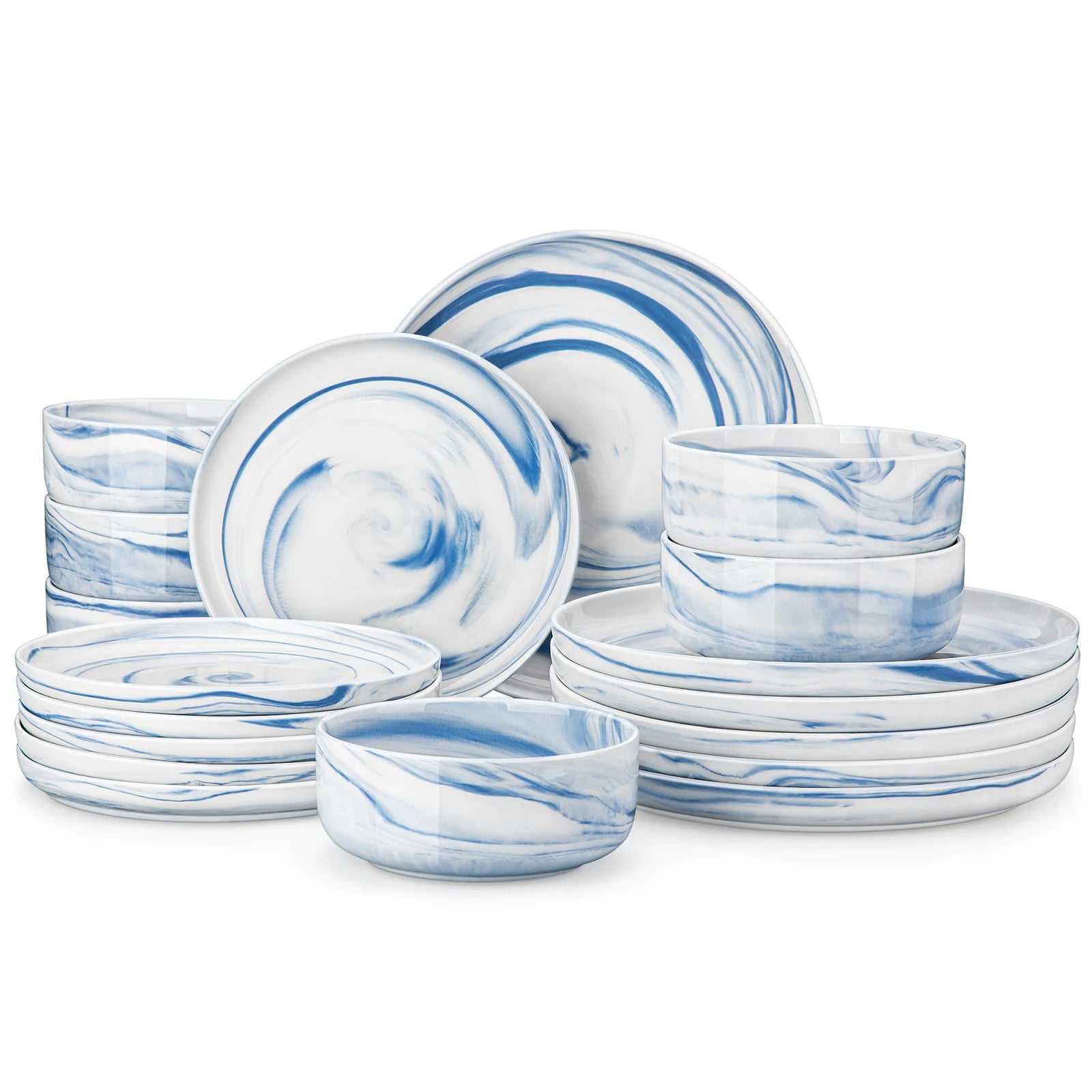 MALACASA 18/36-Piece Ceramic Plate Porcelain Dinnerware Set