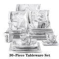 30/60PCS Marble Porcelain Dinnerware Set