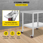 SucceBuy Stainless Steel Kitchen Prep Table