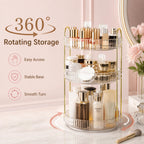 2 Tier 3 Tier Rotating Makeup Organizer 360 Degree Cosmetic Storage Rack