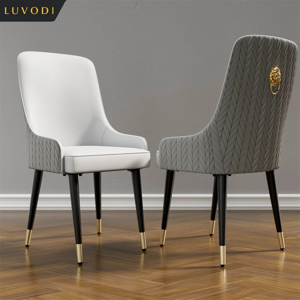 Modern Dining Chair Set of 2 Microfiber Leather
