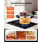 SucceBuy 6.3 8 10 12 Qt Pressure Cooker Stainless Steel