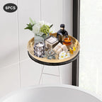 6Pcs Round Serving Trays, Stainless Steel