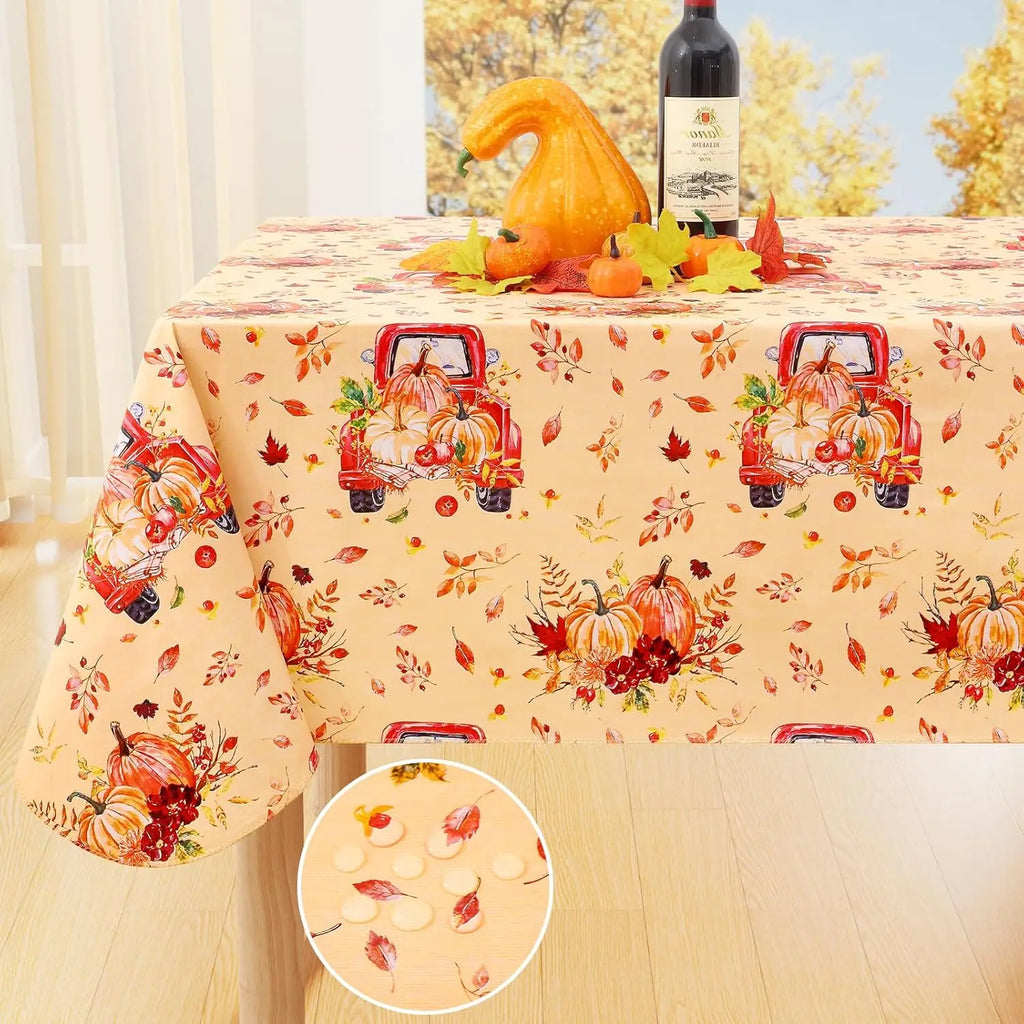 Waterproof PVC Flannel Table Cover Elastic Fitted Tablecloth