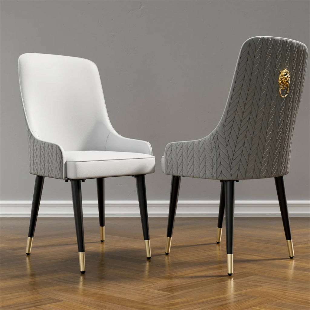 Modern Dining Chair Set of 2 Microfiber Leather
