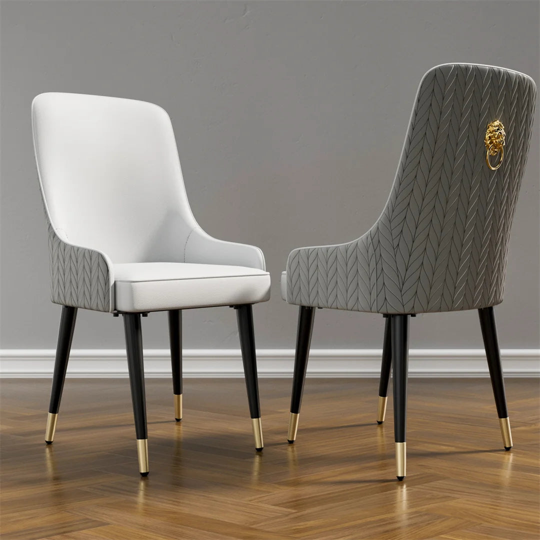 Modern Dining Chair Set of 2 Microfiber Leather