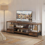 Wooden Tv Stand For Up To 75 Inch TV Entertainment Center For Living Room