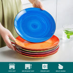 6/12 Piece Multicolour 10.4 inch Dinner Plate Set