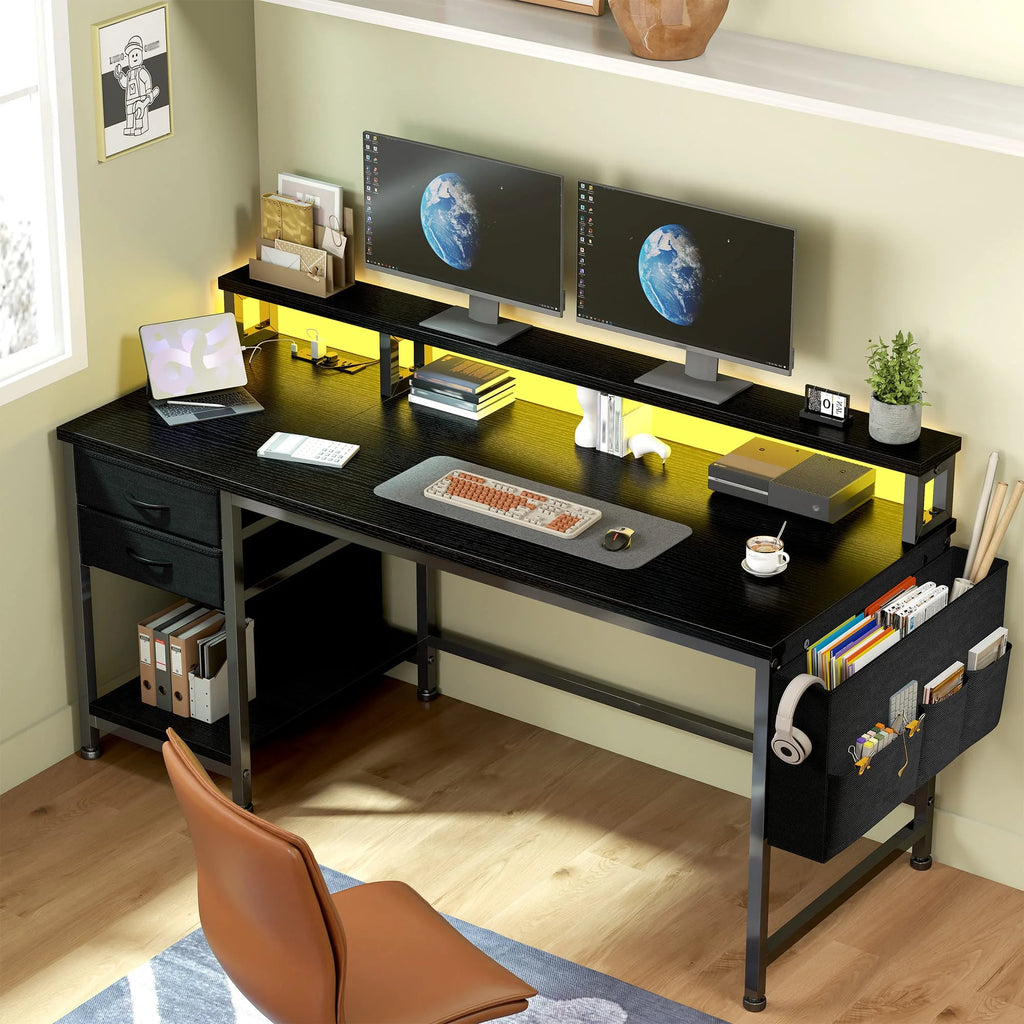 48"&55“ Small Gaming Desk with Remote Control RGB Light