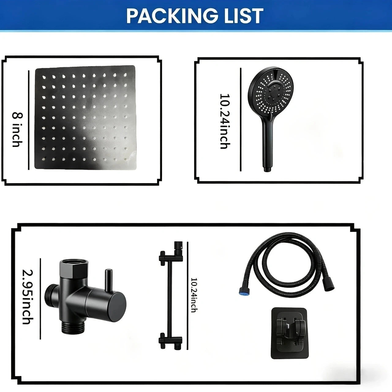 Stainless Steel 8 Inch Overhead Showerhead