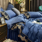 Lace edge bed skirt bed cover matte four piece set,