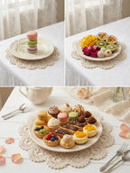 6pcs Vintage Handmade Crochet Lace Table Mat Set,