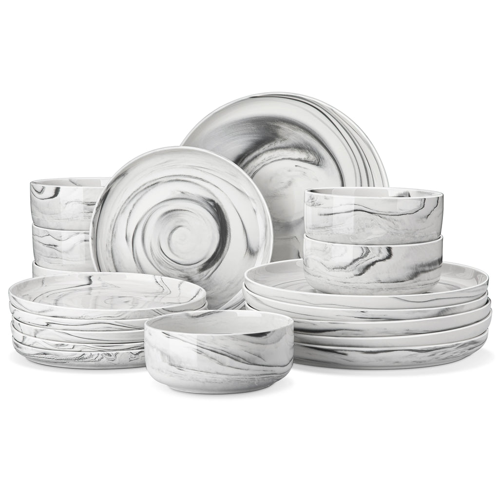 MALACASA 18/36-Piece Ceramic Plate Porcelain Dinnerware Set