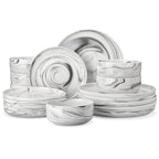 MALACASA 18/36-Piece Ceramic Plate Porcelain Dinnerware Set