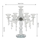 7-Arm Candlestick Holder，Glass Candelabra，Elegant Centerpiece
