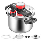 SucceBuy 6.3 8 10 12 Qt Pressure Cooker Stainless Steel