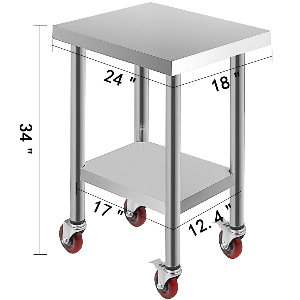 SucceBuy Stainless Steel Kitchen Prep Table