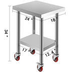 SucceBuy Stainless Steel Kitchen Prep Table