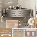 1-2PCS Bathroom Corner Shelf with Plastic Hook Towel Barr