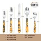 Barenthal Tortue Sandstone Handle Flatware Set 20Pcs Stainless Steel Cutlery