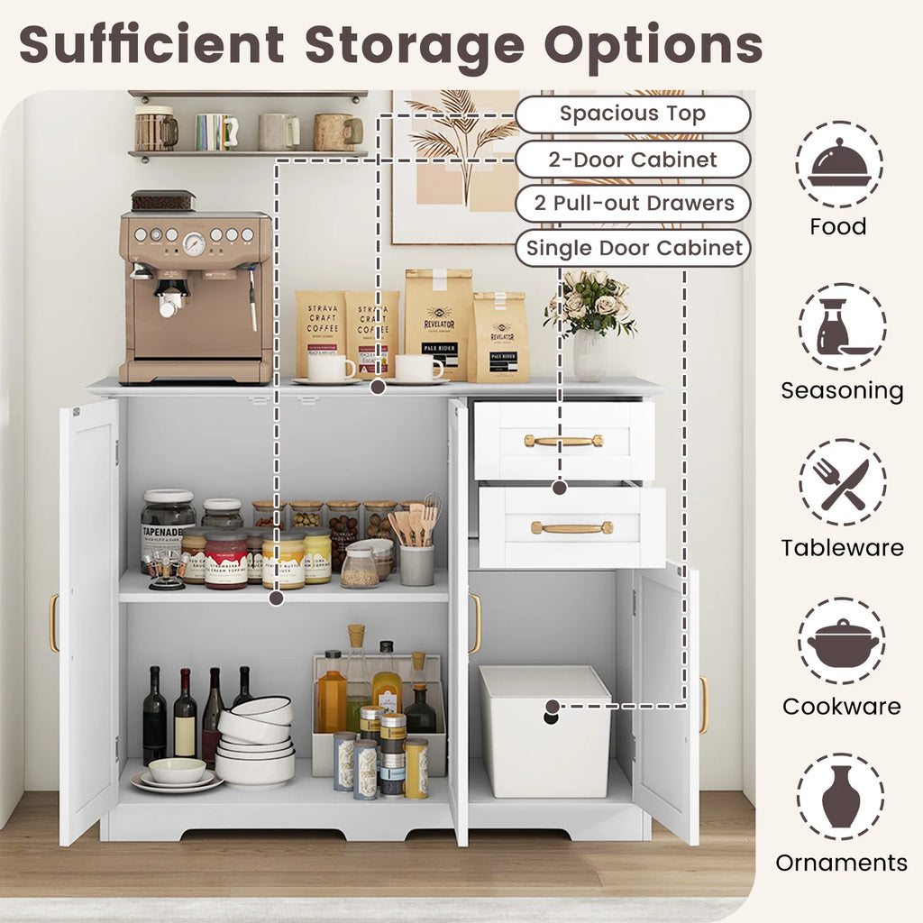 40" Sideboard Buffet Cabinet Modern Kitchen Storage
